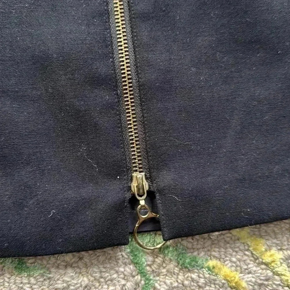 J McLaughlin, front zipper retro black mini pencil skirt 10 - Picture 2 of 6